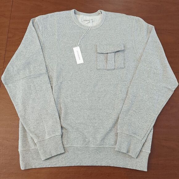 Outerknown Crewneck Pocket Sweatshirt Organic Cotton Grey Men's Size L - Picture 1 of 5